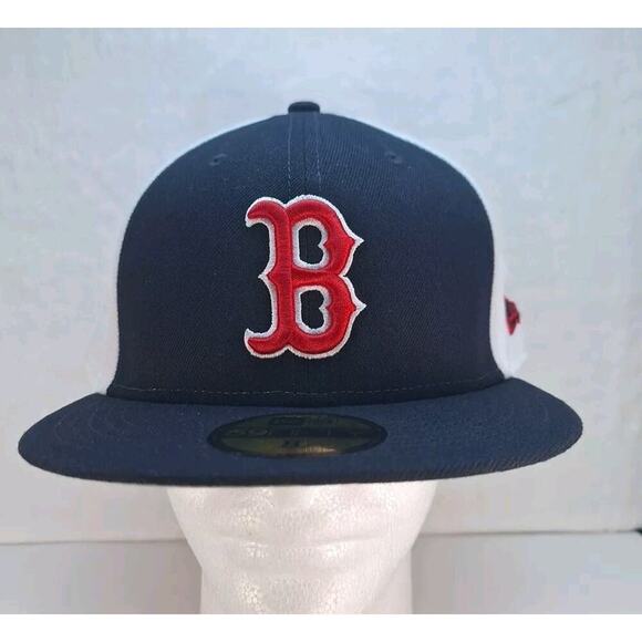 New Era 59Fifty Boston Red Sox MLB Authentic Fitted Hat Cap 8 Red White Blue - Picture 1 of 7